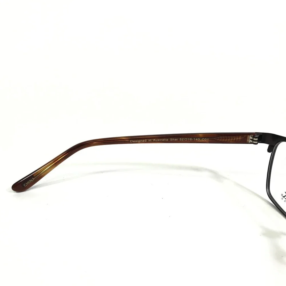 Iconik Eyeglasses Frames Shai C01 Brown Tortoise Square Full Rim 52-16-140